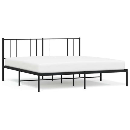 sengeramme med sengegavl 200x200 cm metal sort