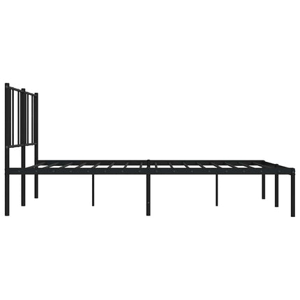 sengeramme med sengegavl 200x200 cm metal sort
