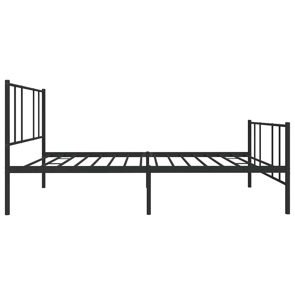 sengeramme med sengegavl og fodgærde 75x190 cm metal sort