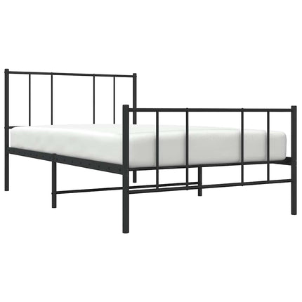 sengeramme med sengegavl og fodgærde 90x190 cm metal sort