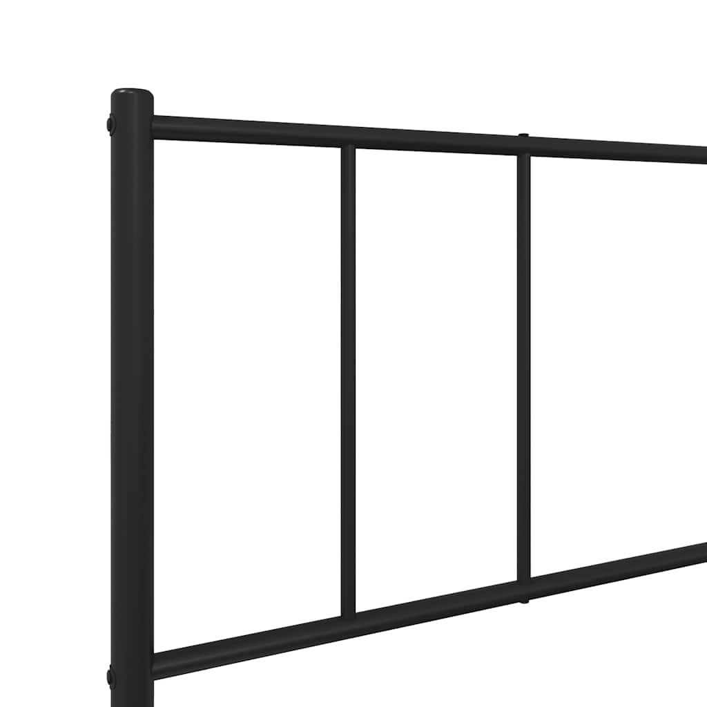 sengeramme med sengegavl og fodgærde 90x190 cm metal sort