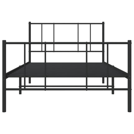 sengeramme med sengegavl og fodgærde 100x200 cm metal sort