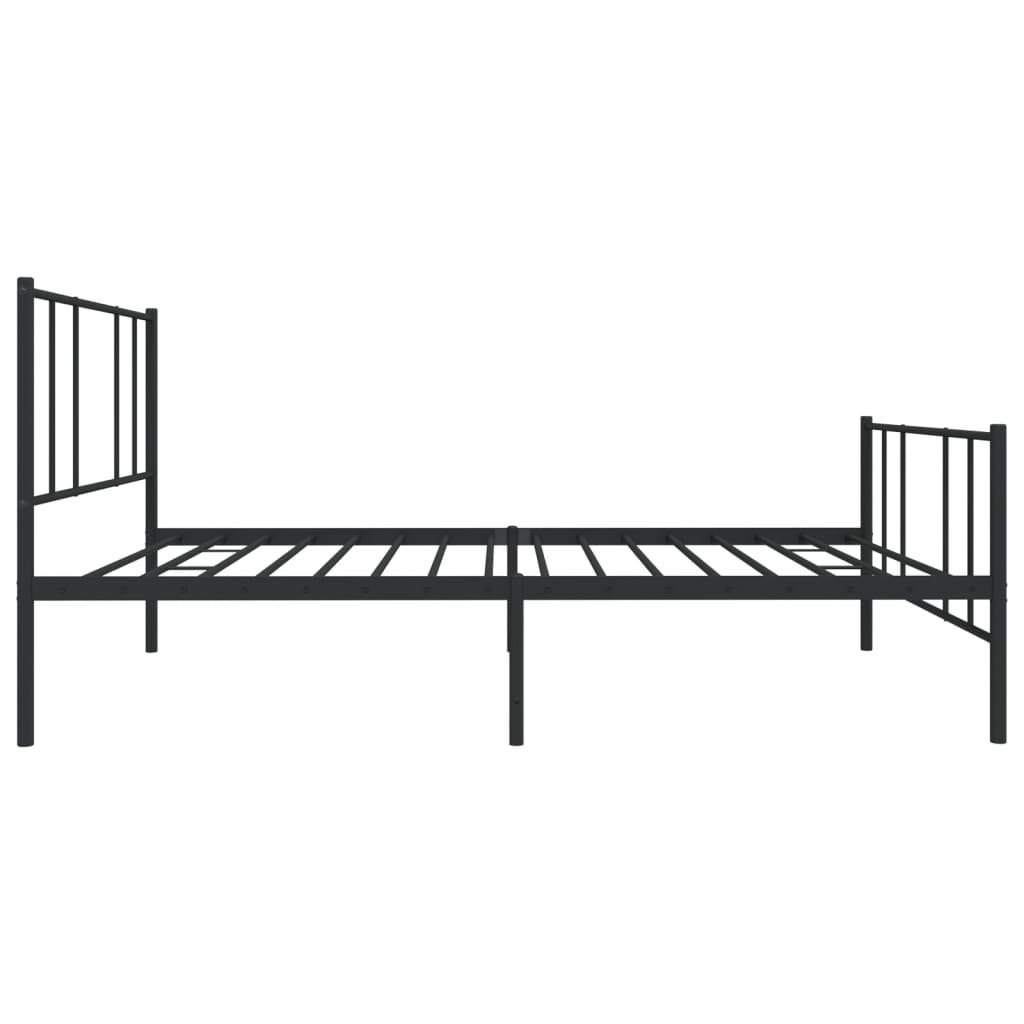 sengeramme med sengegavl og fodgærde 107x203 cm metal sort