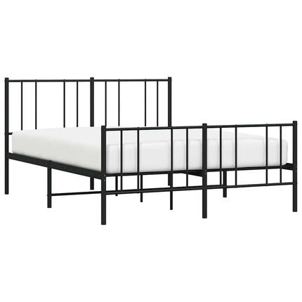 sengeramme med sengegavl og fodgærde 120x190 cm metal sort