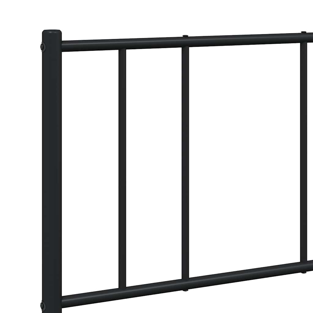 sengeramme med sengegavl og fodgærde 120x190 cm metal sort