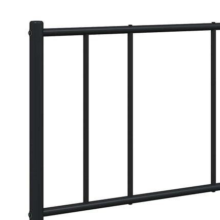 sengeramme med sengegavl og fodgærde 120x190 cm metal sort