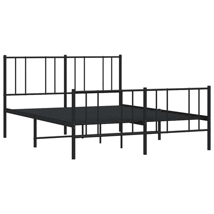 sengeramme med sengegavl og fodgærde 135x190 cm metal sort