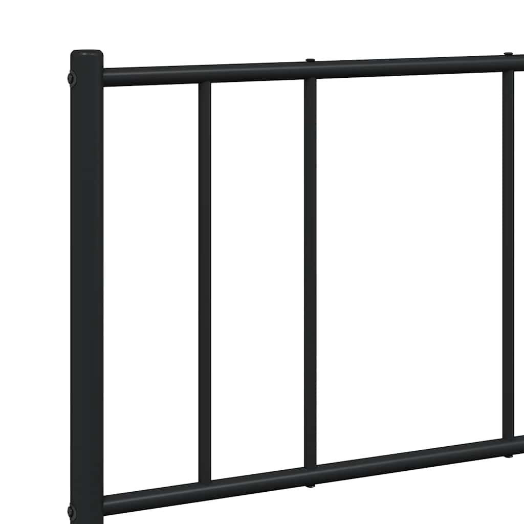 sengeramme med sengegavl og fodgærde 135x190 cm metal sort