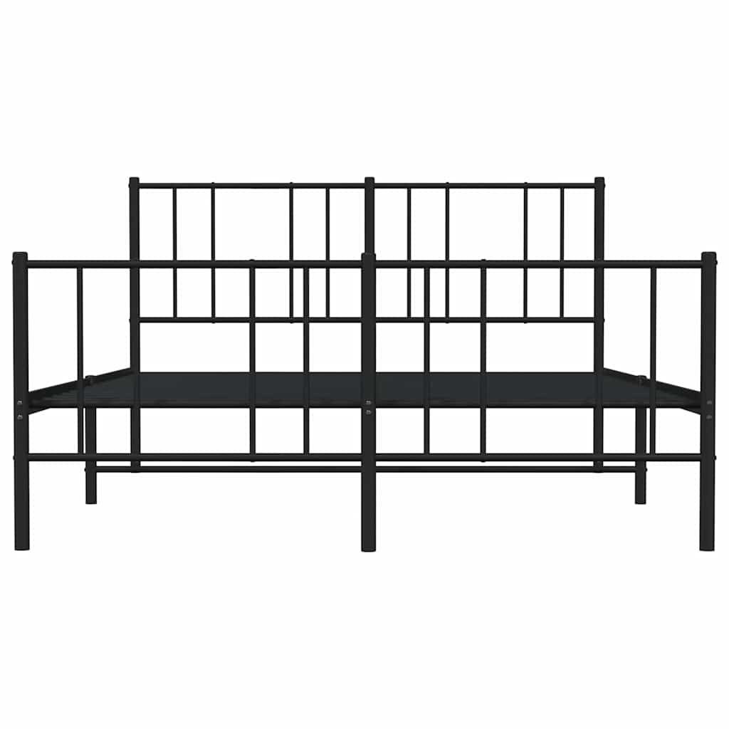 sengeramme uden madras med fodgærde 160x200 cm sort