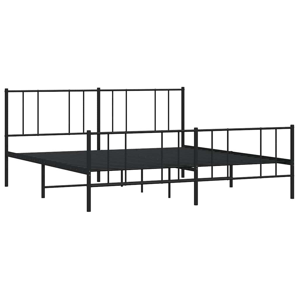 sengeramme uden madras med fodgærde 180x200 cm sort