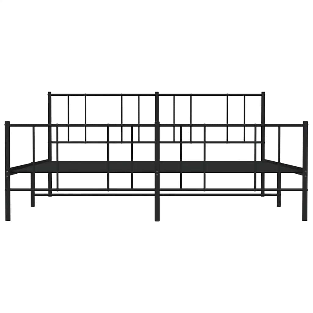 sengeramme uden madras med fodgærde 180x200 cm sort