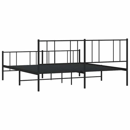 sengeramme med sengegavl og fodgærde 183x213 cm metal sort