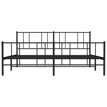 sengeramme med sengegavl og fodgærde 193x203 cm metal sort