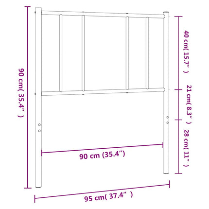 udskiftningsgavl 90 cm metal sort