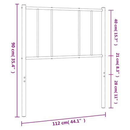 udskiftningsgavl 107 cm metal sort