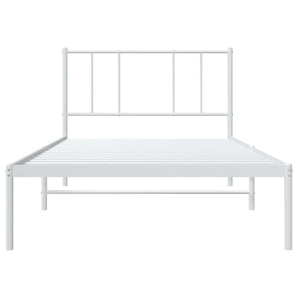 sengeramme uden madras med hovedgærde 75x190 cm hvid