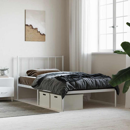 sengeramme med sengegavl 80x200 cm metal hvid