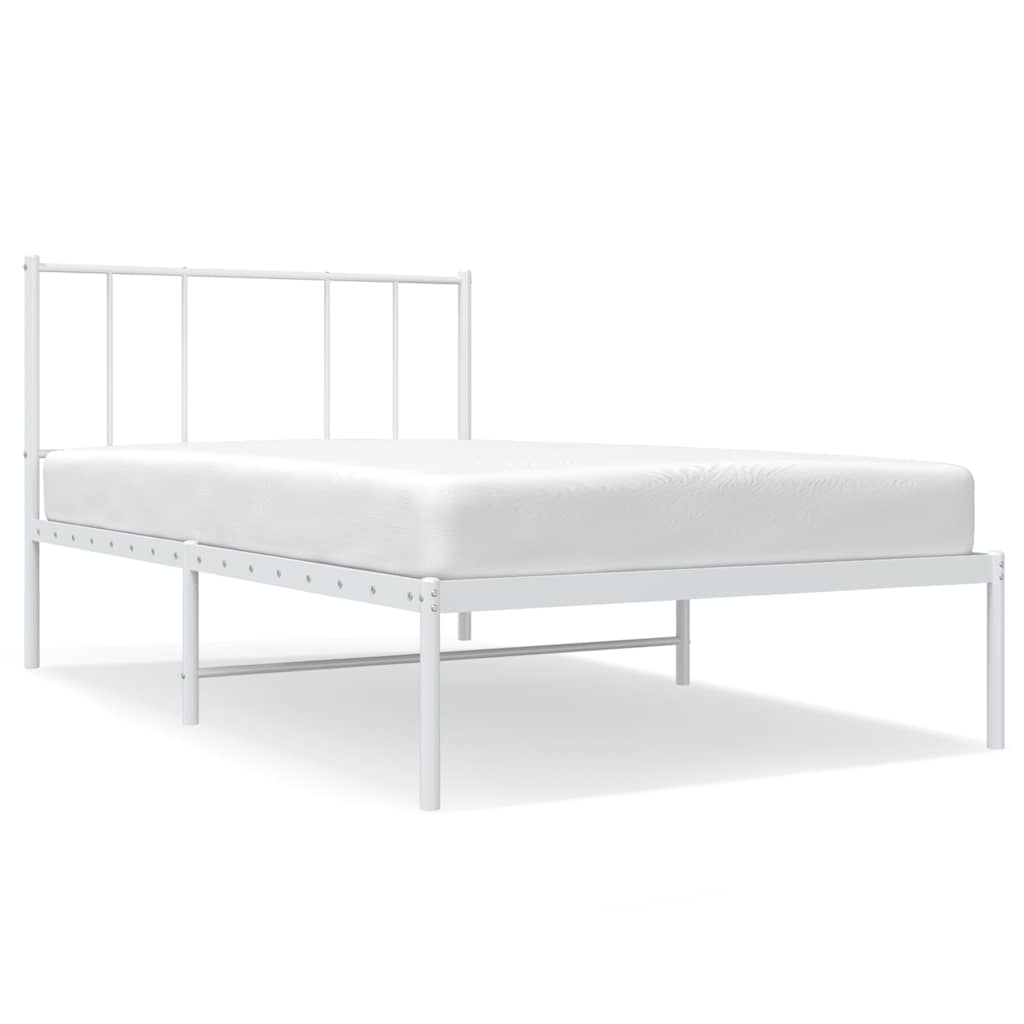 sengeramme med sengegavl 90x190 cm metal hvid