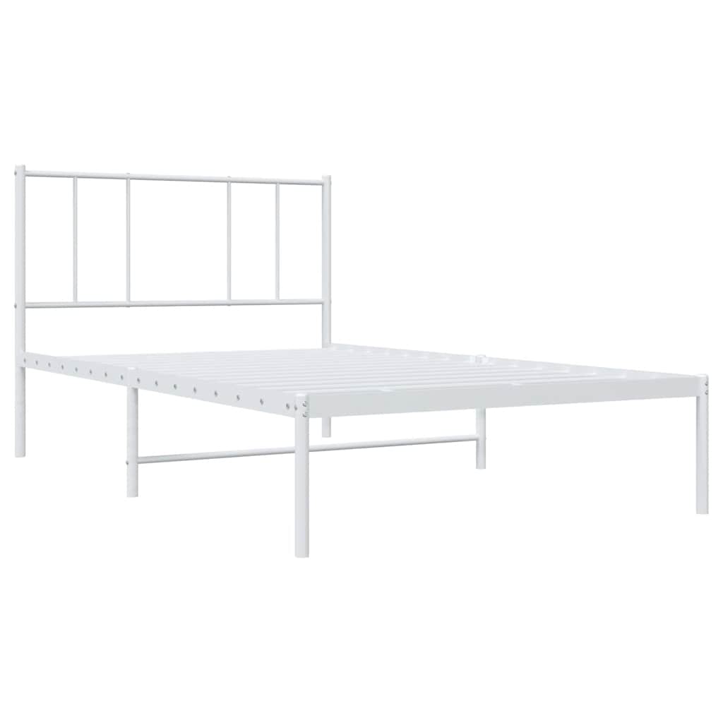 sengeramme med sengegavl 90x190 cm metal hvid