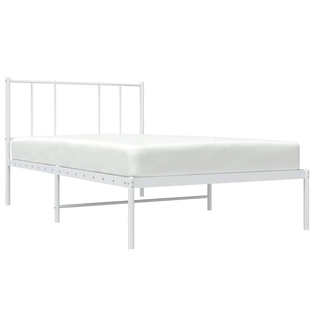 sengeramme med sengegavl 90x190 cm metal hvid