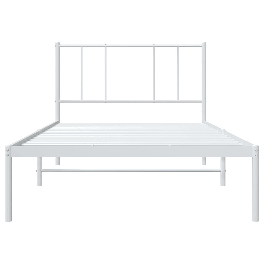 sengeramme med sengegavl 90x190 cm metal hvid