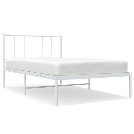 sengeramme med sengegavl 100x190 cm metal hvid