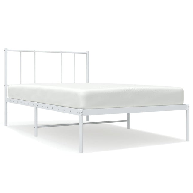 sengeramme med sengegavl 100x190 cm metal hvid