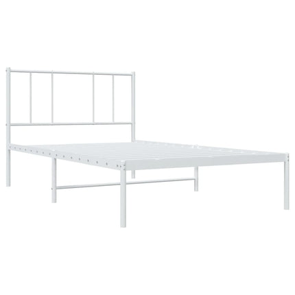 sengeramme med sengegavl 100x190 cm metal hvid
