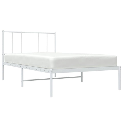 sengeramme med sengegavl 100x190 cm metal hvid