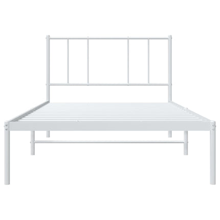 sengeramme med sengegavl 100x190 cm metal hvid