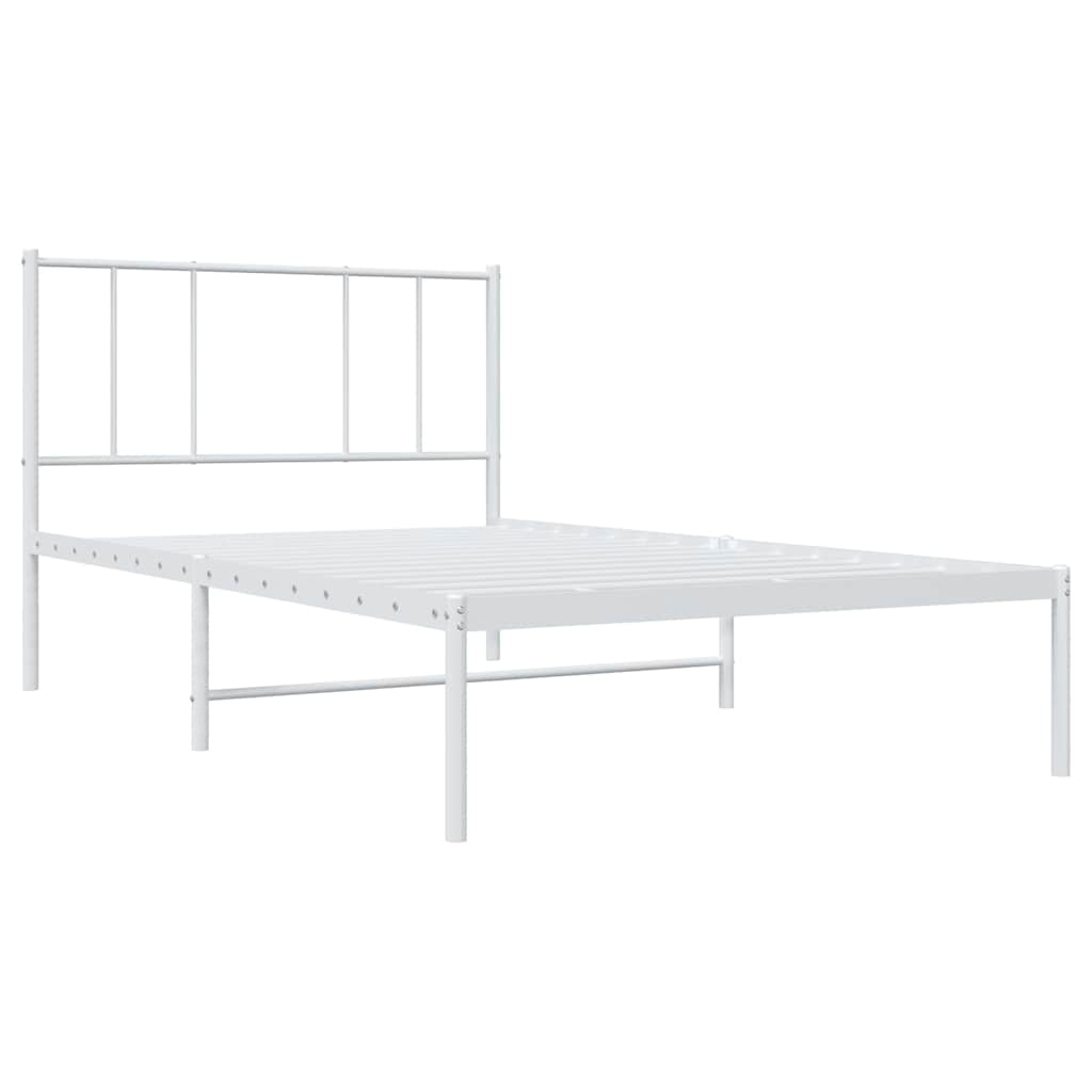 sengeramme med sengegavl 100x200 cm metal hvid