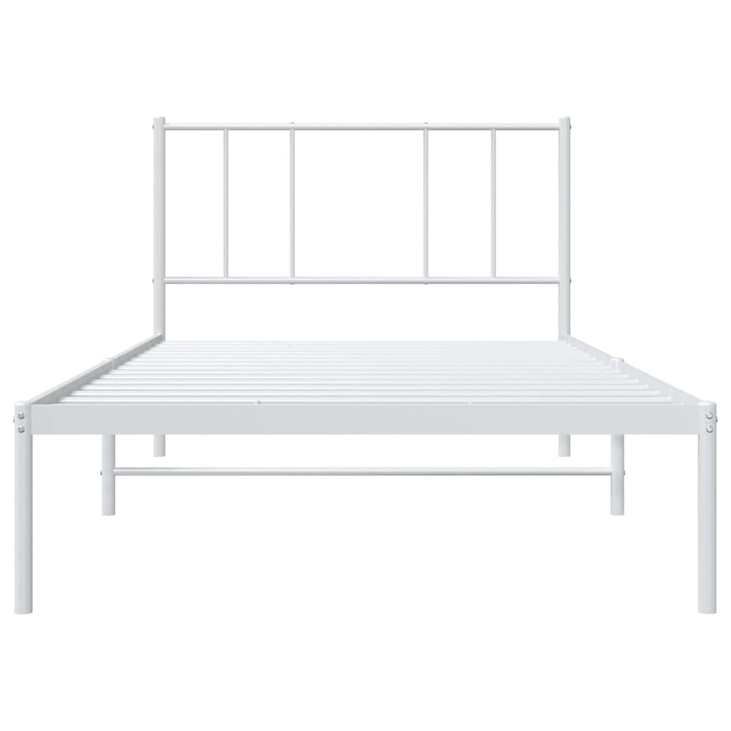 sengeramme med sengegavl 100x200 cm metal hvid