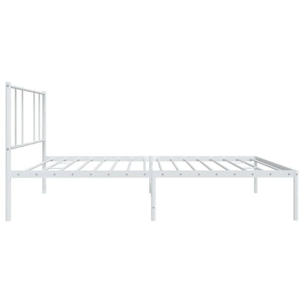 sengeramme med sengegavl 100x200 cm metal hvid