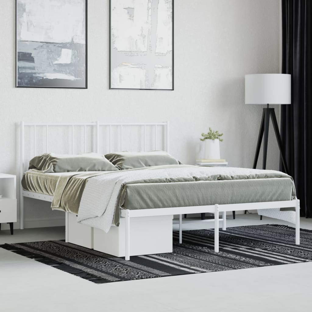 sengeramme med sengegavl 120x190 cm metal hvid