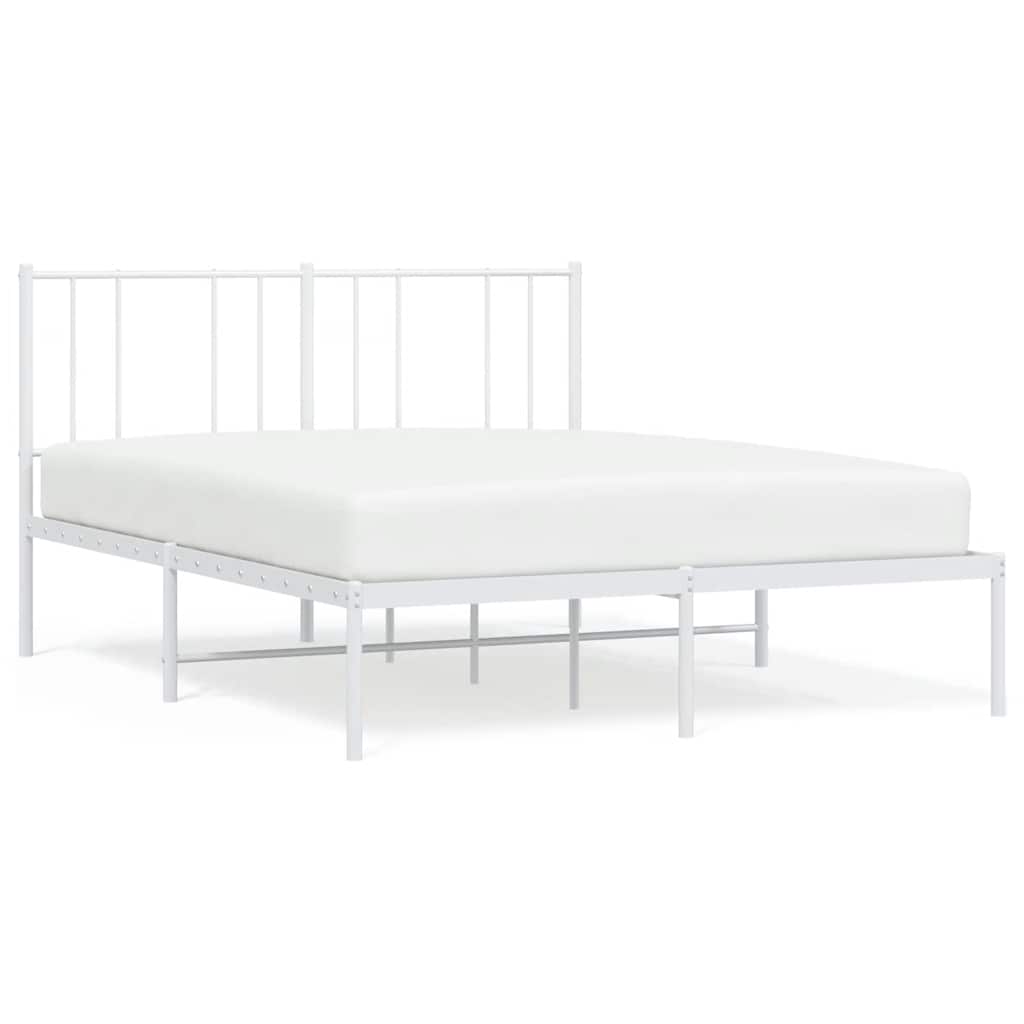 sengeramme med sengegavl 120x200 cm metal hvid