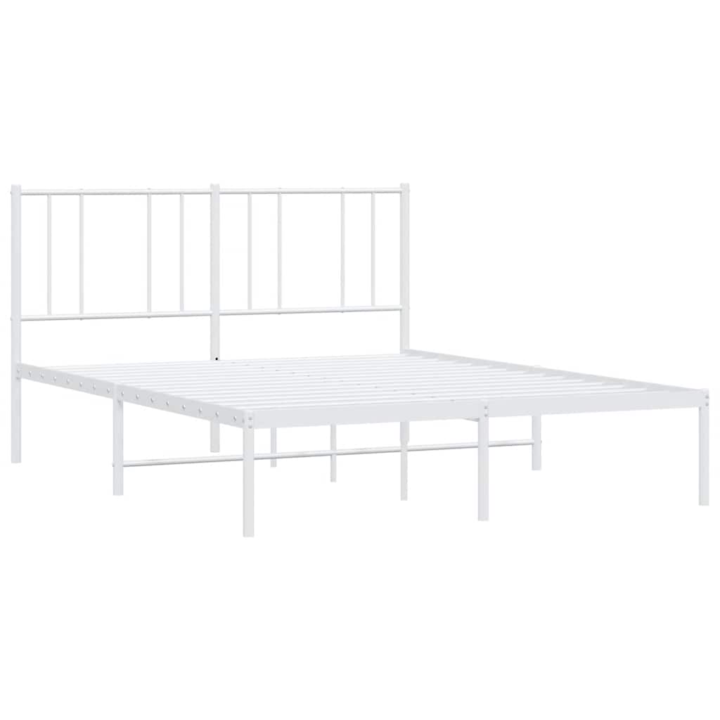 sengeramme med sengegavl 120x200 cm metal hvid
