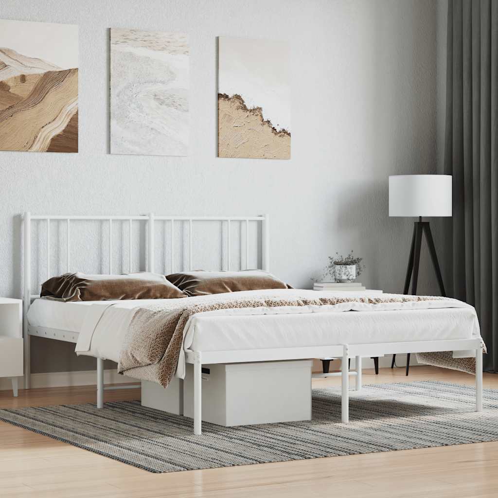 sengeramme med sengegavl 120x200 cm metal hvid
