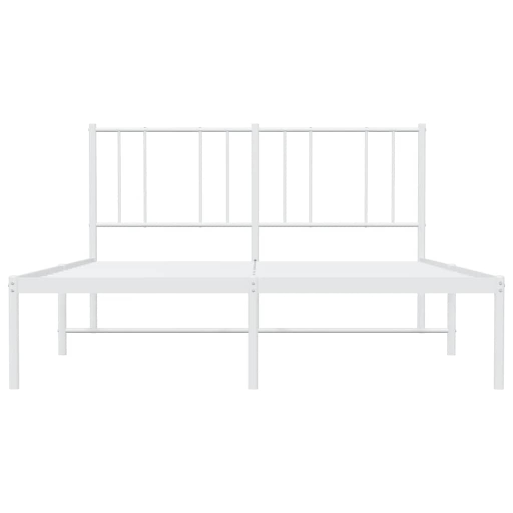 sengeramme med sengegavl 135x190 cm metal hvid
