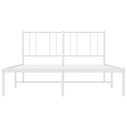 sengeramme med sengegavl 135x190 cm metal hvid