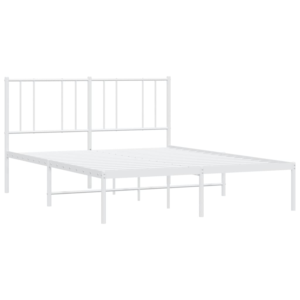 sengeramme med sengegavl 140x190 cm metal hvid