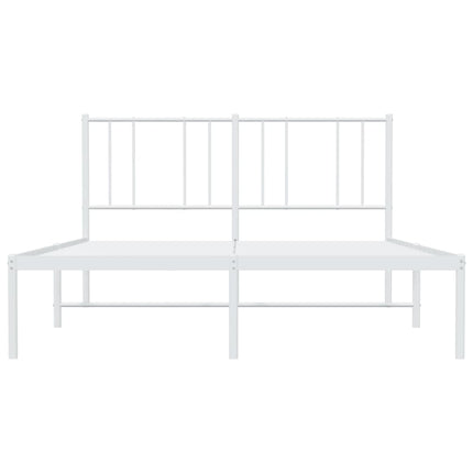 sengeramme med sengegavl 140x190 cm metal hvid