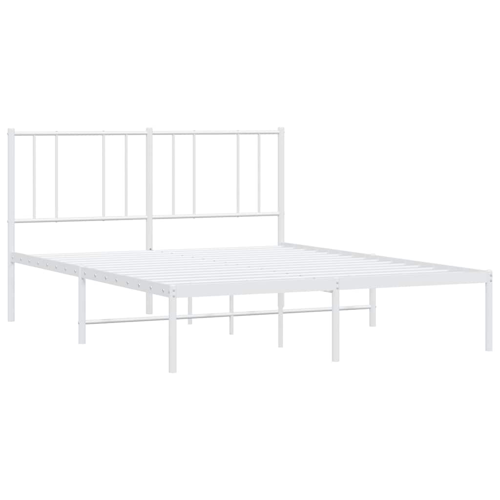 sengeramme med sengegavl 140x200 cm metal hvid
