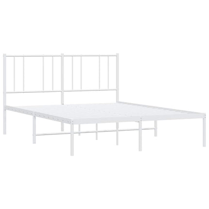 sengeramme med sengegavl 140x200 cm metal hvid