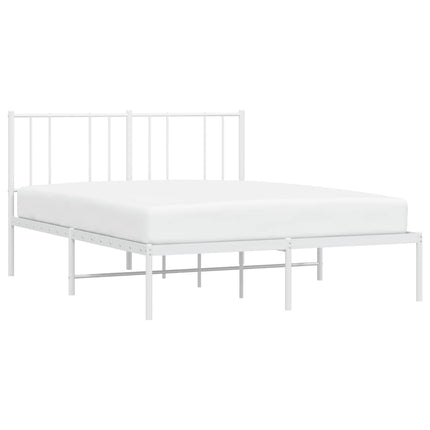sengeramme med sengegavl 140x200 cm metal hvid