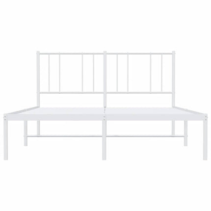 sengeramme med sengegavl 140x200 cm metal hvid
