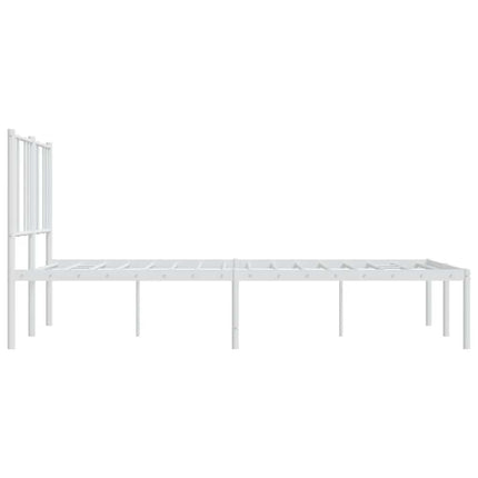 sengeramme med sengegavl 140x200 cm metal hvid