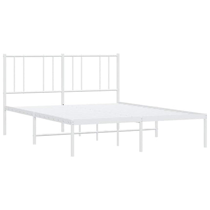 sengeramme med sengegavl 150x200 cm metal hvid