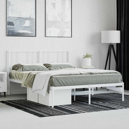 sengeramme med sengegavl 160x200 cm metal hvid