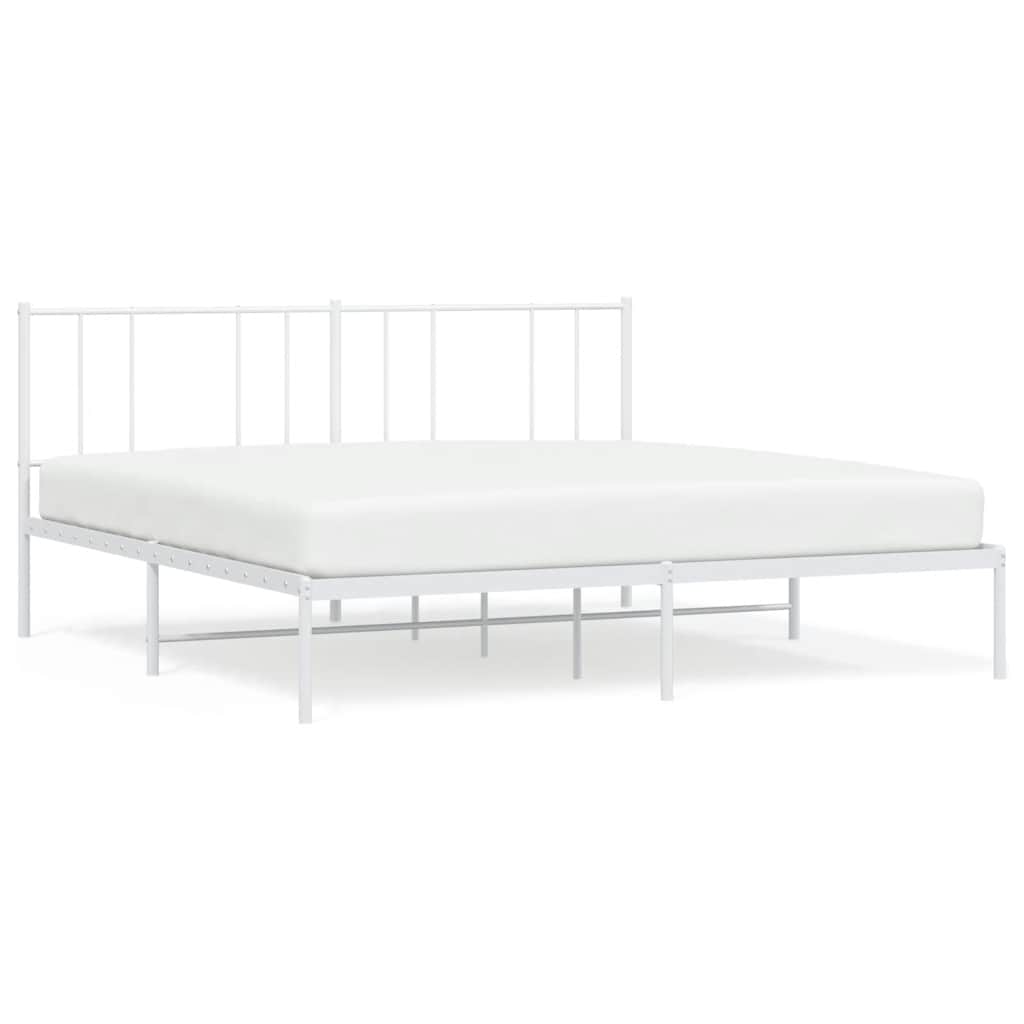 sengeramme med sengegavl 193x203 cm metal hvid