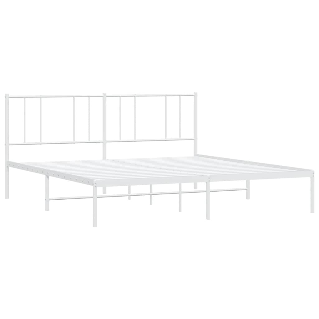 sengeramme med sengegavl 200x200 cm metal hvid